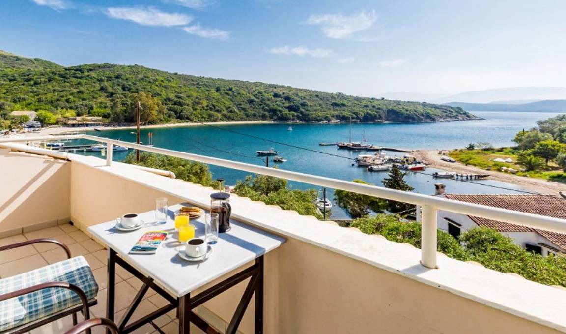 Agios Stefanos Apartment | Anna: Walk to Beach, Sea Views, A/C, WiFi, Car Not Required