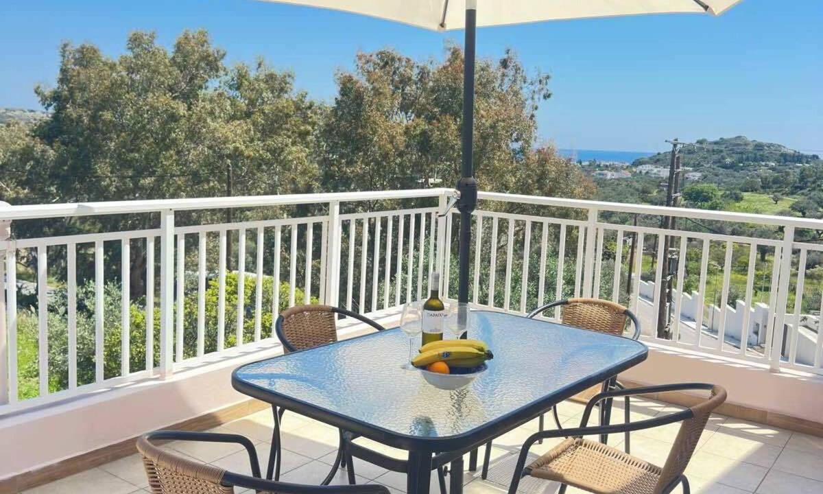 Kalithies Apartment | Bougainvillea Retreat above Faliraki-Stunning views from terraces,private garden