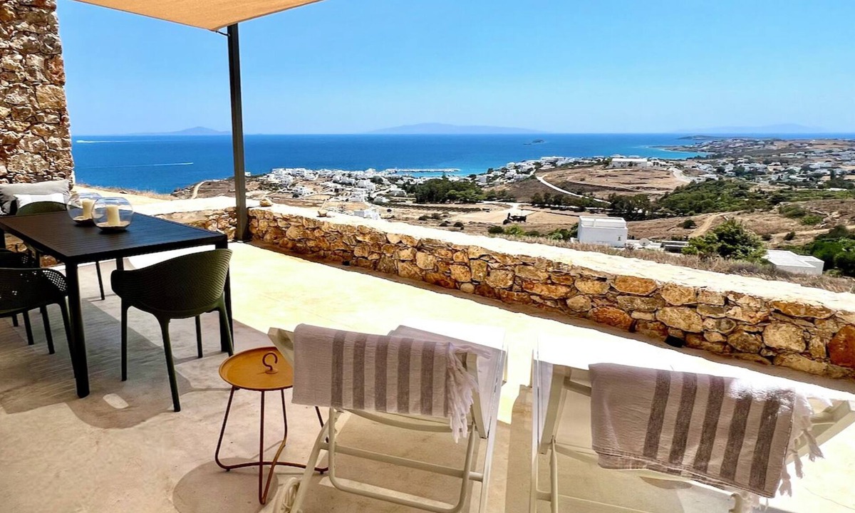 Piso Livadi House | Flouria House - House with magnificent view of the Aegean Sea