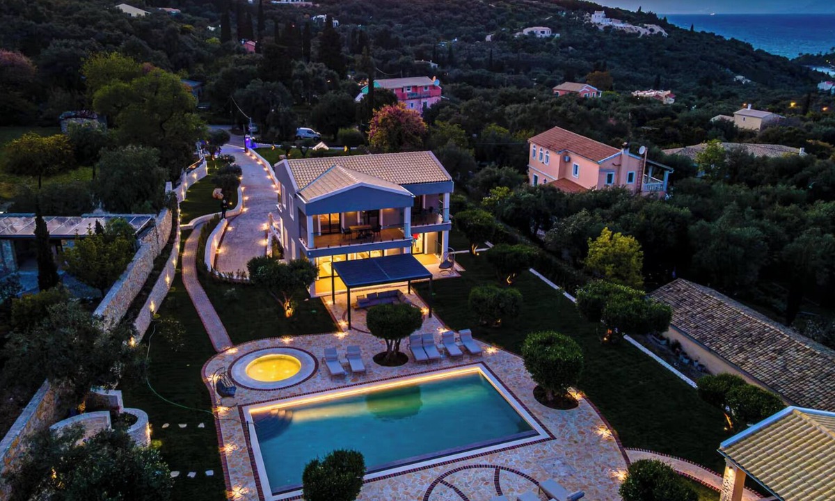 Kassiopi Villa | Luxurious Villa Arthur in Corfu | Heated Pool & Jacuzzi, Sea Views, Outdoor BBQ