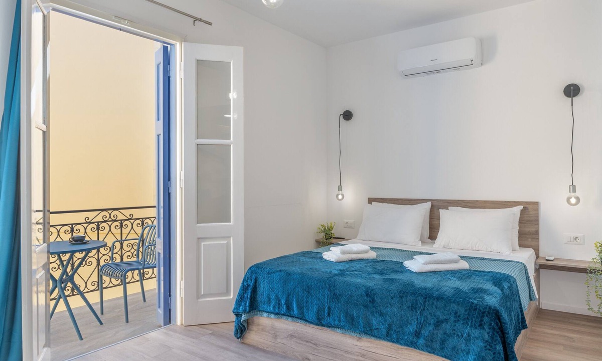 Symi Apartment | Studio '11' with Private Balcony, Kitchenette, Wi-Fi and Air Conditioning
