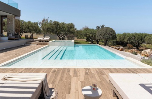 Akrotiri Villa | Carpos Villa, Minimal Design Living in Olive Grove