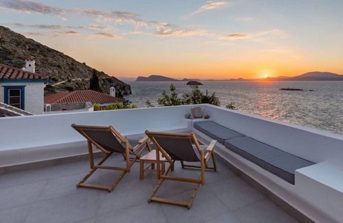 Idhra Villa | Hydrelion Beachfront Suite, Divine Sea Views, Furnished Terrace, Hydra