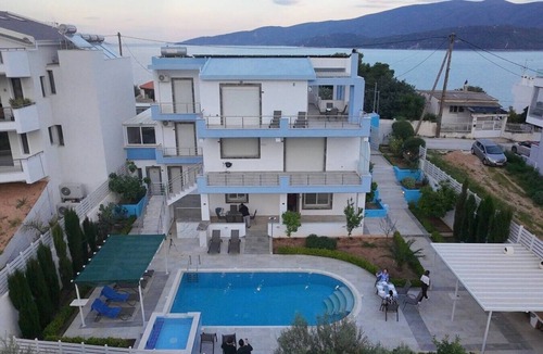 Loutra Oraias Elenis Apartment | Loutra Horizon Suite | Pool, Sea View & Comfort