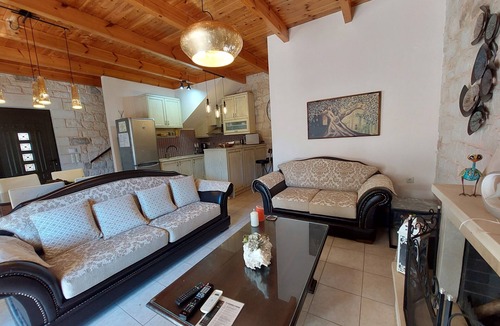 Kato Stalos Villa | Luxury 2 villas at Chania, parking-pool, 150m from sea.