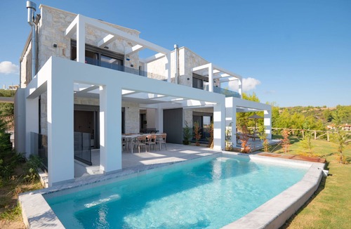 Pallini Villa | Olive Grove Panorama 5 – Sea Views, Pool, WiFi, Aircon