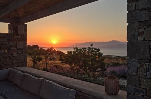 Ampelas House | Stunning villa with pool, terrace and sunset view for 10 people in Ambelas