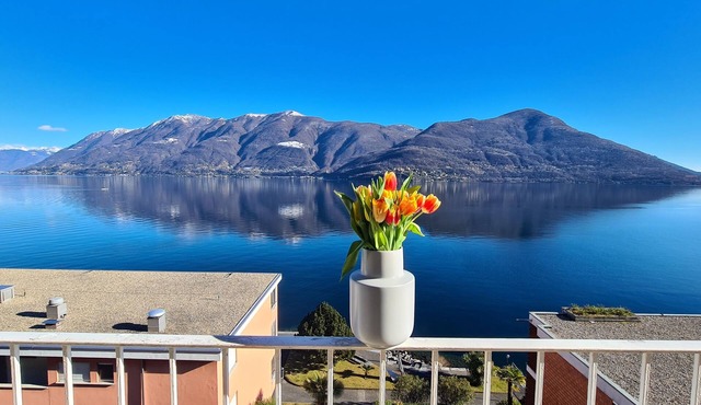 Fantastic view with vacation apartment Lago Maggiore, 80m2, 4 persons, renovated in Brissago