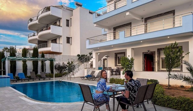 Loutra Horizon Residence | Balcony Pool & Sea View