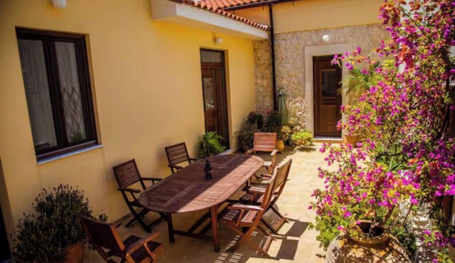 luxurious traditional stone villa built to make the Cretan summers milder
