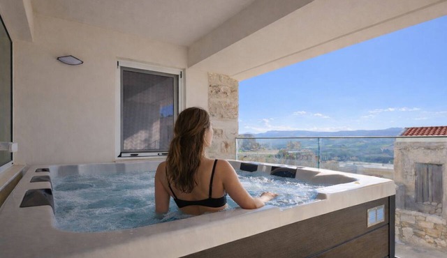 Myrtia Cave Maisonette with hot tub by Chic Greek Villas