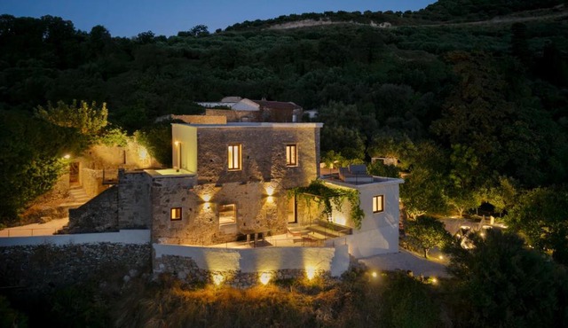 Restored Cretan Stone Villa with Heated Plunge Pool & Sea Views