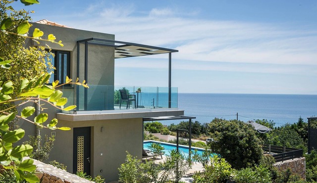 Villa Blue Sea, perched above the southern coastline with breathtaking sea views